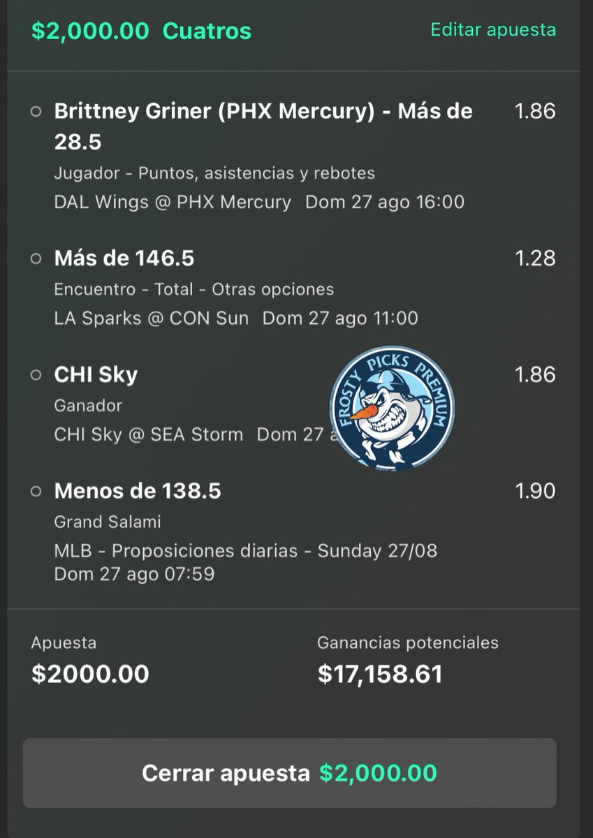 ⭐️ Si se gana nuestro parlay 

Rifamos la ganancia en varias transferencias de $1000 PESOTES :) GRATIS entre todos los que dejen su  ♥️ Like + RT ♻️ 

Ganadores se postean en: T.me/fr0stxr