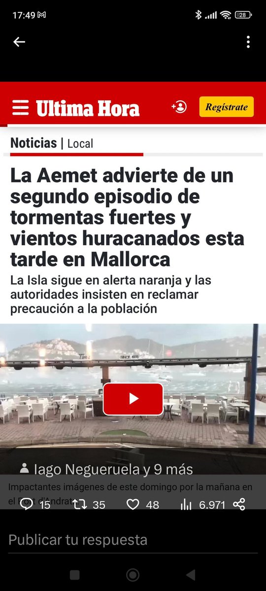 gvallejog's tweet photo. El @auditoriumpalma dice que le importa un pimiento los avisos de la @AEMET_Baleares , que si no vamos al evento, perdemos el dinero. Son ustedes unos impresentables. https://t.co/vDqPt7MmlZ