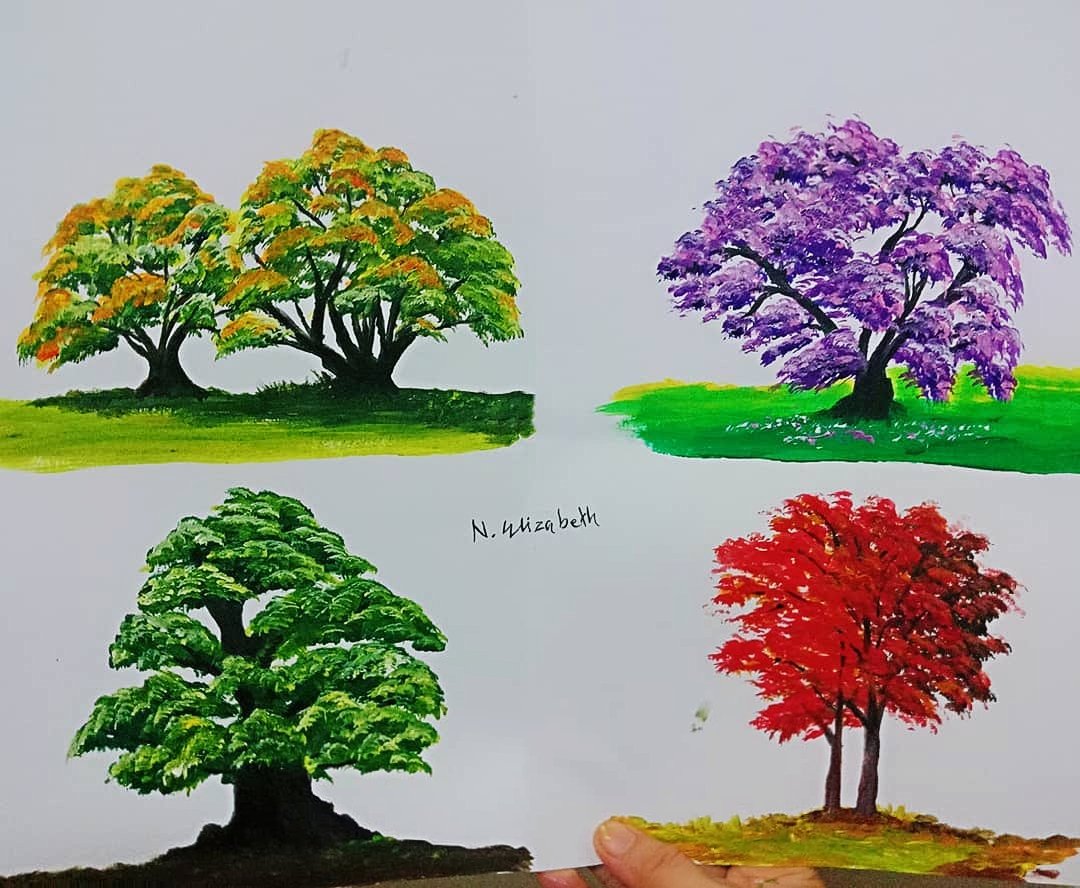 🌳🌳🌳#acrylicpainting  #elizabethnagentart #arttherapy #art #painting