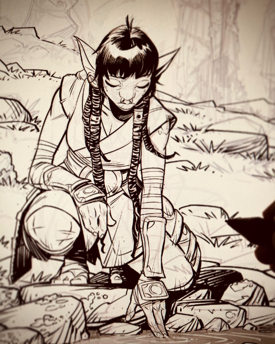 WIP. Some recent cover inks for The Hunger And The Dusk.