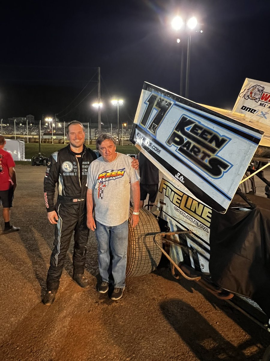 3rd quick in hotlaps last night 

7th-3rd in the heat race 

Started on the pole and finished 5th in the feature. just missed the setup and we payed for it. But after last weekends crash and a completely different car, I’ll take a top 5. Oh, and @1844TomKeen was in the house 😀