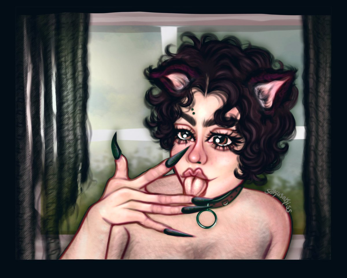 sakusakiss's tweet photo. #kittyomiweekend day 3: feline behavior 

don’t leave kittyomi alone with the curtains 🐈‍⬛ https://t.co/N7YkLmX0dN