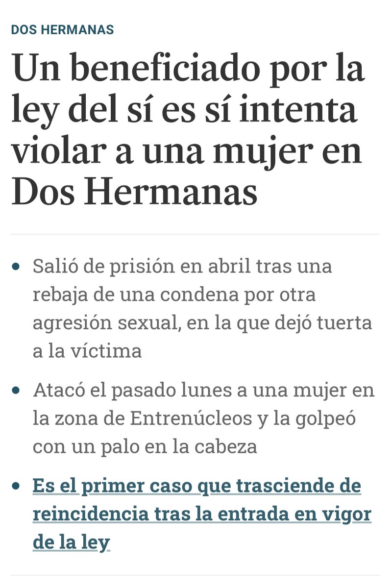 UN BENEFICIADO POR LA LEY SÍ ES SÍ INTENTA VIOLAR A UNA MUJER EN #SEVILLA.

IIPP vende reinserción,yo digo que #sosprisiones  ofrece seguridad a la sociedad y así debe entenderse. Valoremos el trabajo dentro de los Centros Penitenciarios

#MitrabajoTuseguridad