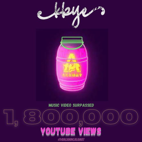 BAGANIngALAMAT's tweet photo. [ALAMAT YouTube Milestone]

The music video of 'kbye' by ALAMAT has reached 1,800,000 views on YouTube! 🤎

Thank you for your support, Magiliws!

#ALAMAT #ALAMATkbye https://t.co/k44Q3IPwmt