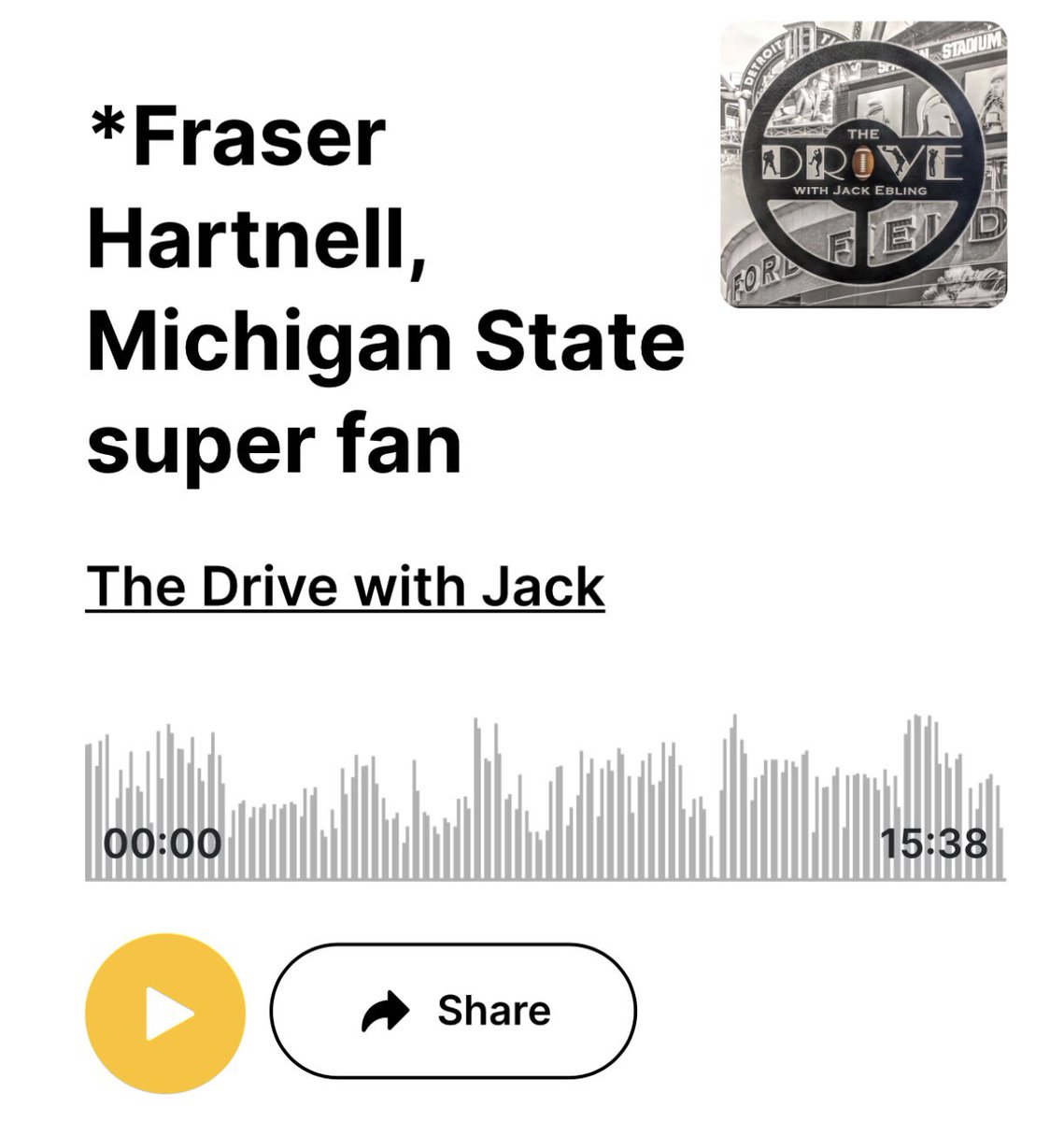 PresidentBeard's tweet photo. The past Friday, Fraser appeared on Jack Ebling’s radio show @drivewithjack to discuss his @NationalHistory entry on @MSU_Football’s role in integrating college football and his @ProFootballHOF Award.

(1/2) https://t.co/uSJFd77LTm