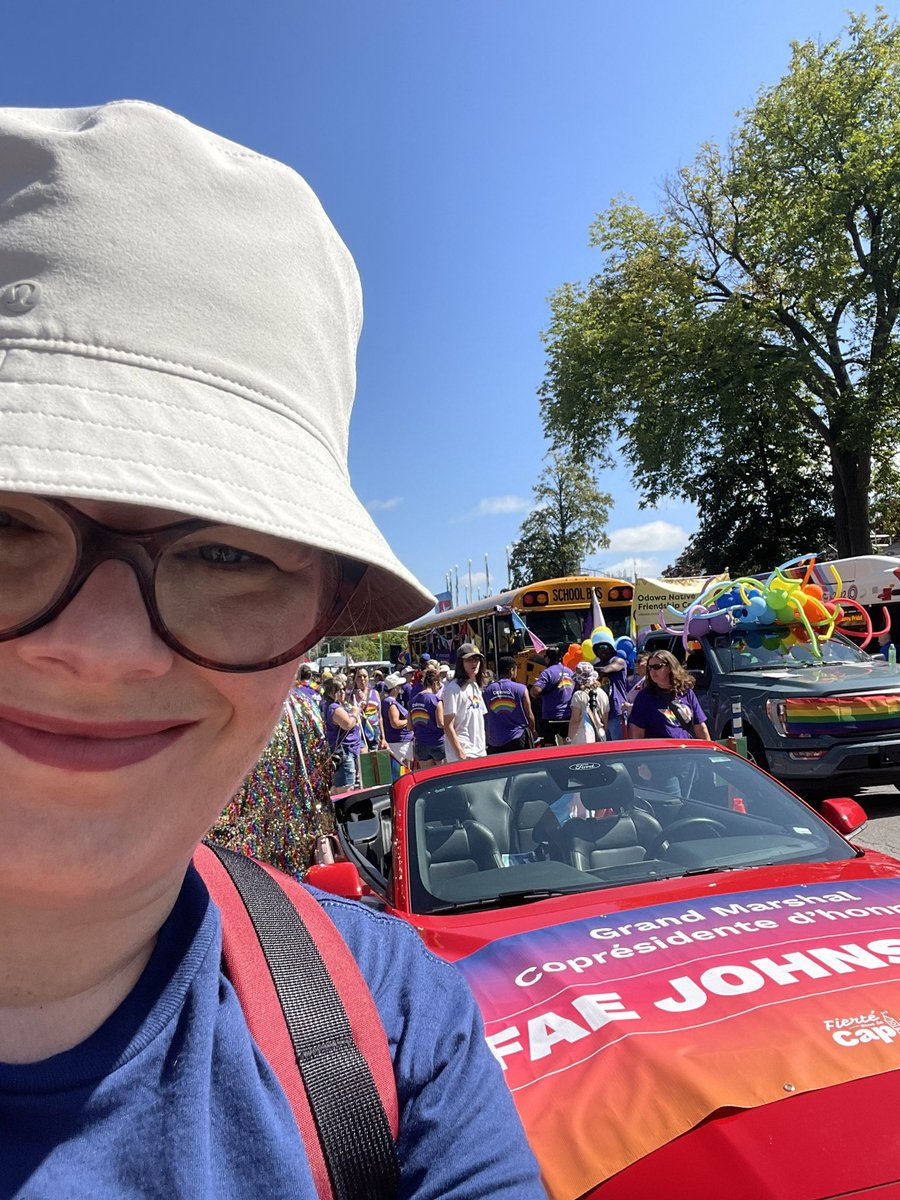 So happy to be marching with <a href="/FaeJohnstone/">Fae Johnstone 🏳️‍⚧️🏳️‍🌈</a> who is Grand Marshal of the <a href="/FierteCapPride/">Capital Pride • Fierté dans la Capitale</a> parade in #Ottawa