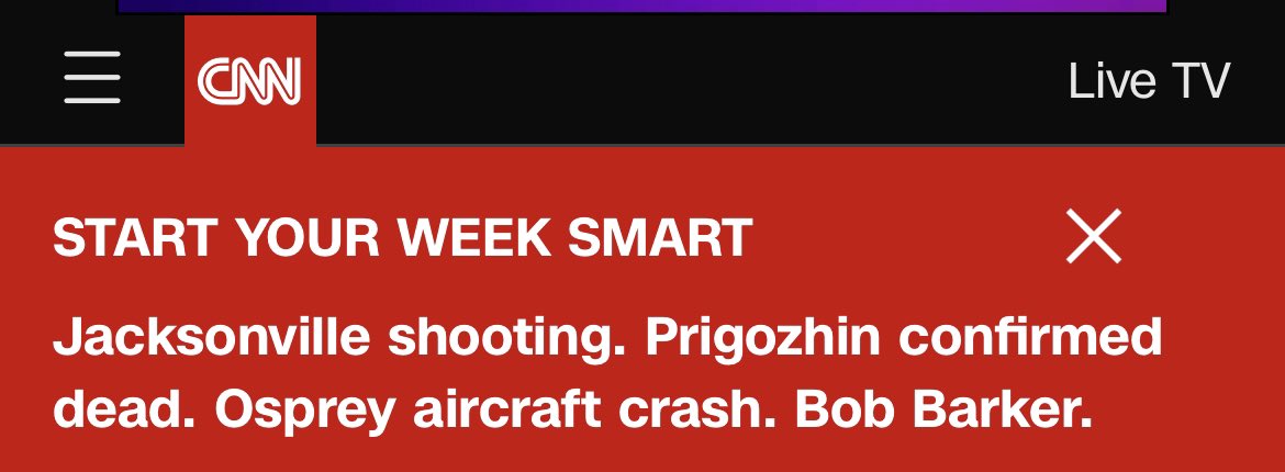 jpfeifer1985's tweet photo. Perhaps a poorly worded chyron “start your week smart” #CNN https://t.co/rVGVl0kfav