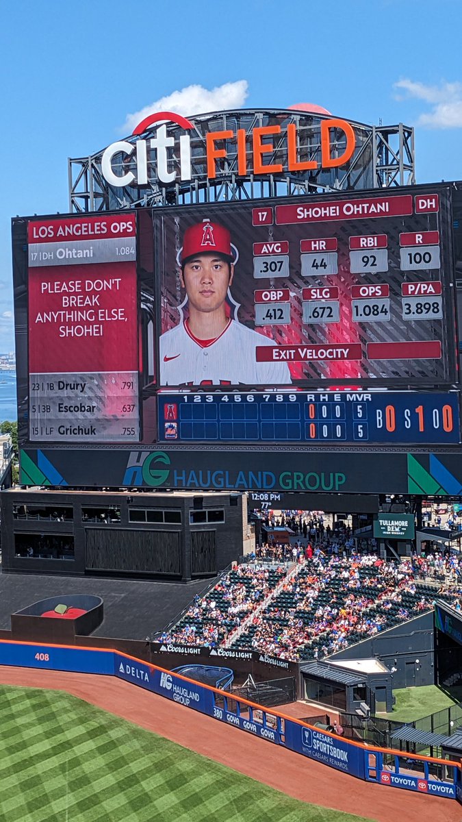 hope_shev's tweet photo. Mets following up on the trend today. Let's see if he holds up! @mets @mlb @Angels #ShoheiOhtani https://t.co/ExFob48SVe