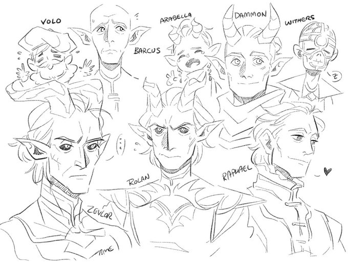 Some light scribbles of my fave npcs. #BaldursGate3 