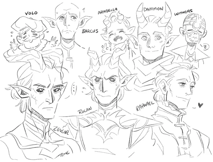 Some light scribbles of my fave npcs. #BaldursGate3 