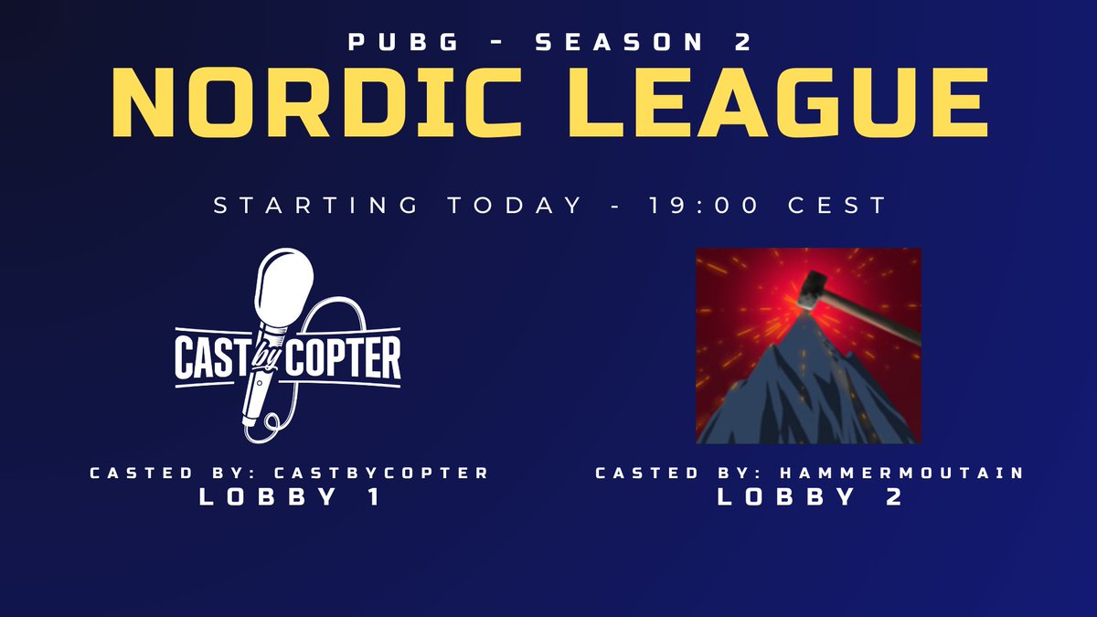 Get ready for an exciting season of Nordic League action as the first planes are set to take to the skies in less than an hour!

Lobby 1 | <a href="/CastByCopter/">Matti Korvenmaa</a> | twitch.tv/castbycopter
Lobby 2 | twitch.tv/hammermoutain