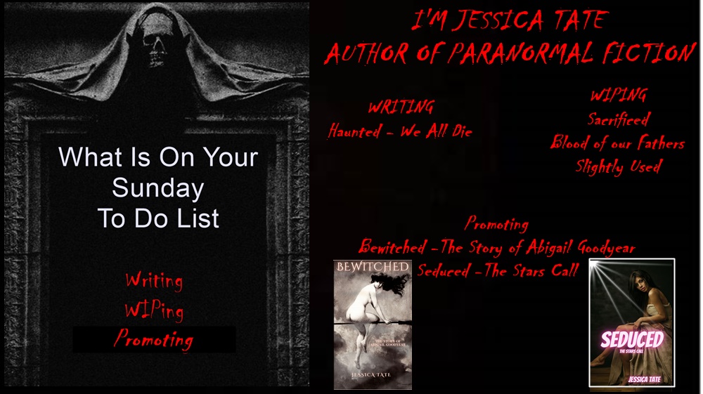 What's on your #Sunday To Do
<a href="/ARHennessy90/">A.R. Hennessy</a> 
@ItIsJustPt 
<a href="/donnaproduction/">Donna Peerce</a> 
<a href="/GregMor50073761/">Greg Morris</a> 
<a href="/kyokoTHEpoet/">Kyoko W.P.</a> 
<a href="/BobCallahan181/">Bob Callahan</a> 
<a href="/kinerf1/">kinerf</a> 
<a href="/wisecelt/">Tom McCaffrey</a> 
<a href="/OSBAuthor/">Orville Burch Author/Paranormal Investigator</a> 
@AuthorJCRose 
@JonHurd13 
#readers 
#WritingCommunity 
BEWITCHED
amazon.com/dp/B0C1JDKQ63
SEDUCED
amazon.com/dp/B0C7JG5Z9L