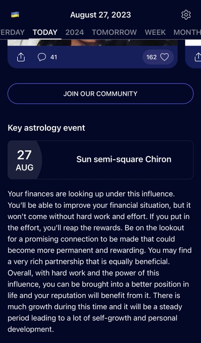 My horoscope for today! 🥹🫡🙌🏼 https://t.co/kWhCxo3pBV