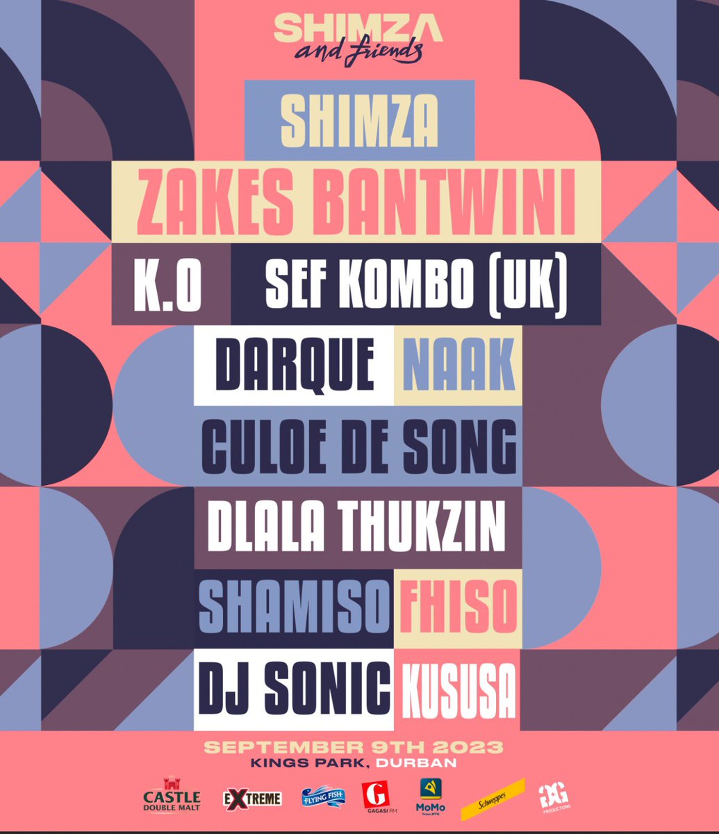 Durban!!!! On the 9th of September we out at Kings Park! Do join us!!!! 😊🚀🚀🚀🚀 Tickets available here>>> g.howler.co.za/events/shimza-… #ShimzaAndFriends #NeverMissAShimzaParty