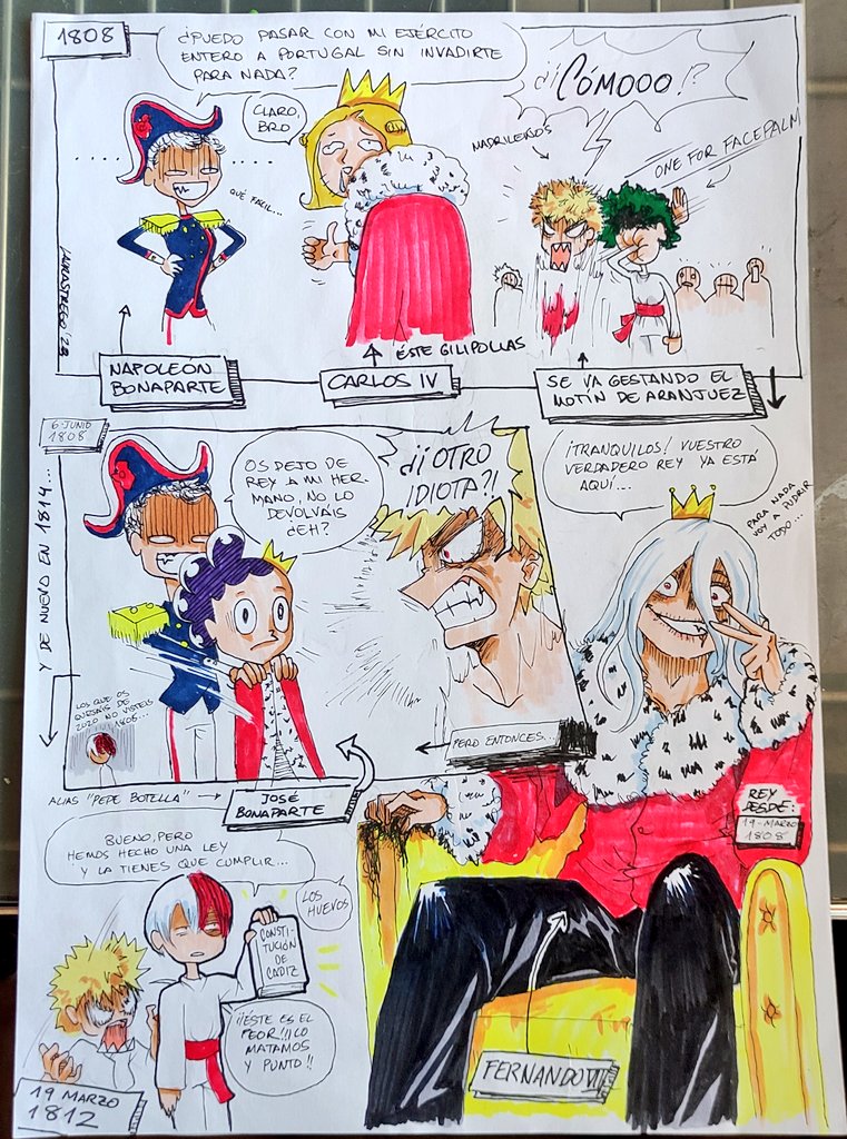 LauraStrego's tweet photo. Un tema de historia se le atrancaba a mi hija porque su profesor es un muermo. Le hice unos apuntes usando personajes de su serie favorita ( #MyHeroAcademia )
Os juro que sacó un 10 como un piano en el examen y 3 meses después aún se lo sabe a la perfección y hasta se ríe. https://t.co/QalcAzbOu9