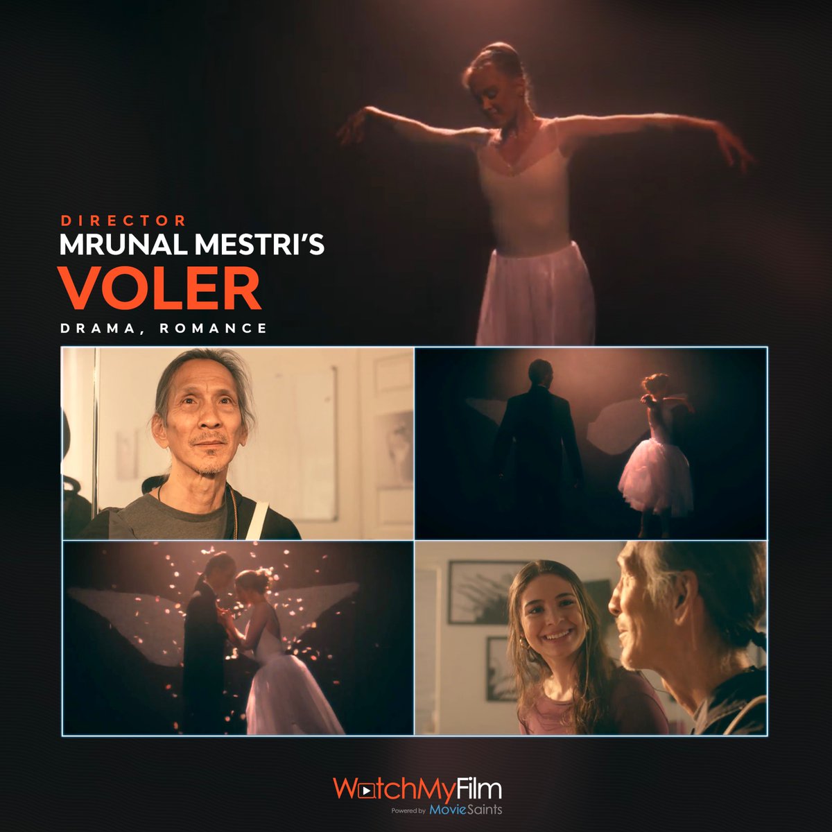 Voler shows the journey of 65 year old Davis who tries to connect to Ballet to honor the memories of his dead ballerina wife while struggling to move on and accept his loss. 

watchmyfilm.com/movie/voler

#watchmyfilm #film #indiefilm #drama #romance #voler