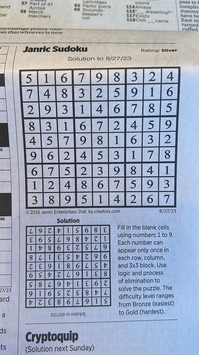 The <a href="/PhillyInquirer/">The Philadelphia Inquirer</a> made the sudoku puzzle VERY easy today!  Just in case anyone was stumped, they published the solution below. 🤦‍♂️