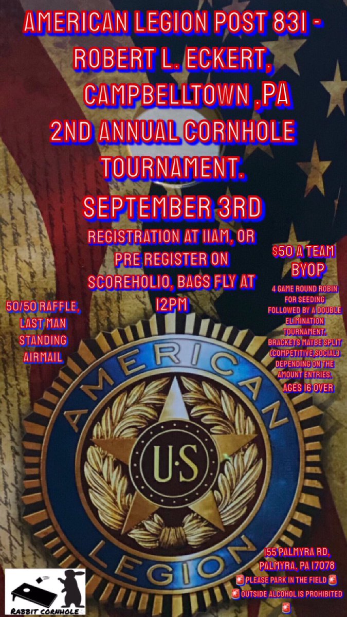 RabbitCornhole's tweet image. #cornhole #rabbitcornhole #legion #campbelltownpa #cornholetournament #scoreholio