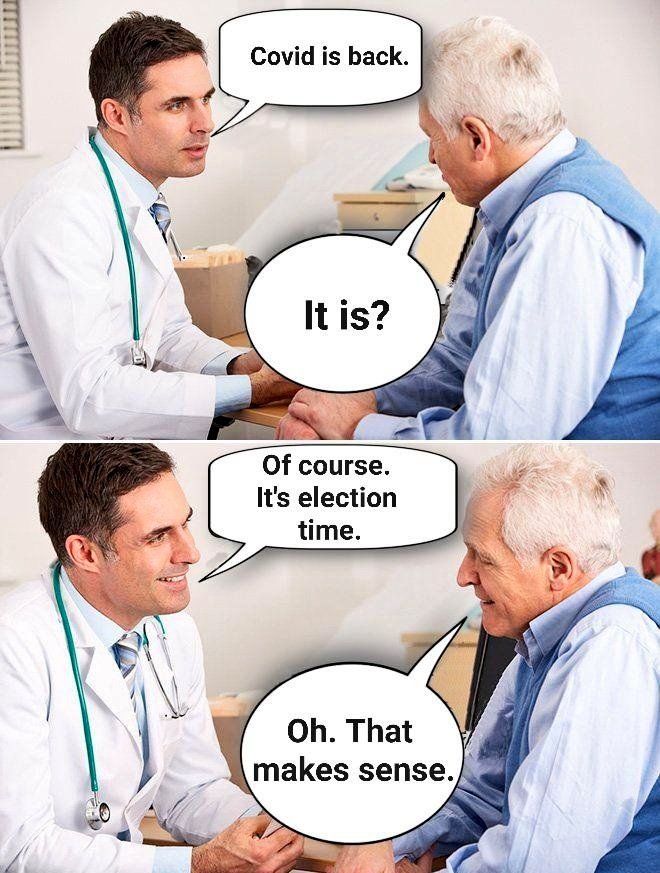 How many times can they radically change U.S. elections (70% mail-in ballots, drop boxes, month-long elections) before Americans realize coronavirus cases always rise in the fall and peak in the winter?