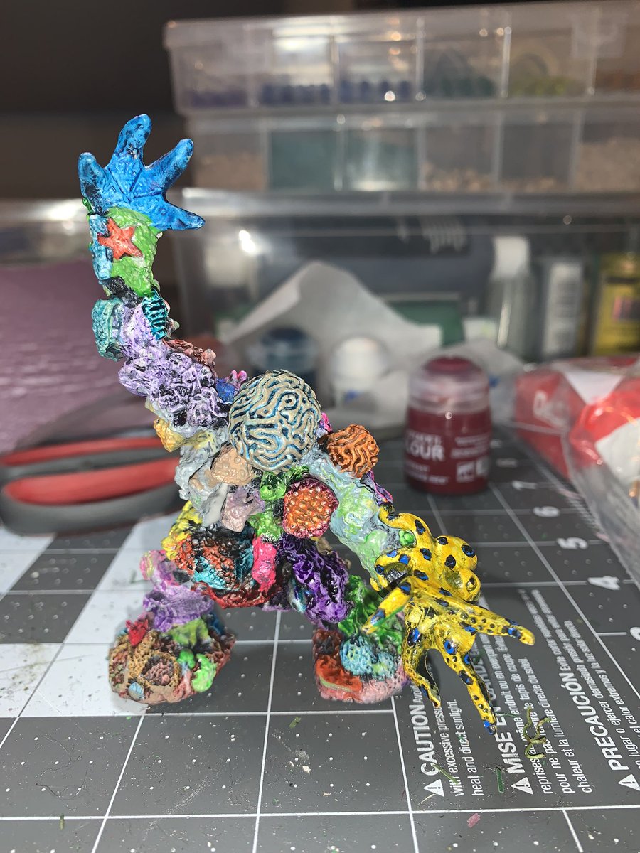 zyziva's tweet photo. @EmberWickArt I painted the coral golem for a game store while visiting so didn’t keep him - but I may get one for me later! https://t.co/H728ldtIoN