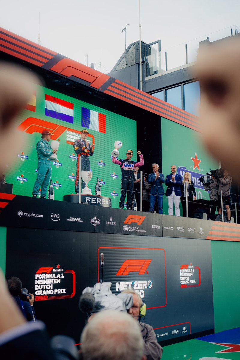 AlpineF1Team's tweet photo. Pierre’s first podium with us 💙

#Alpine #DutchGP https://t.co/F8eMKFqU4y