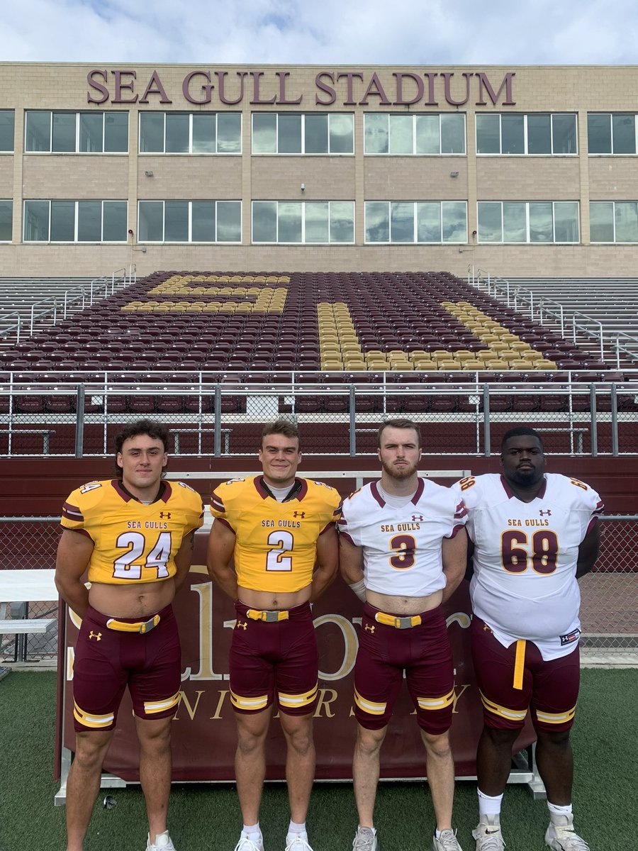 SeaGullFootball's tweet photo. Your 2023 Salisbury Football Captains.

Jr. Jimmy Celentano 

Sr. Casey Counts

Sr. Joey Bildstein 

Sr. Tony Mason

#GoGulls #GoldPride https://t.co/sjNQNKfyzX
