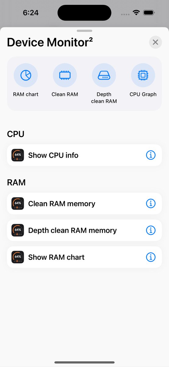 FastDevsProject's tweet image. New shortcuts coming with Device Monitor² 8.0.0 update
#deviceMonitor #appstore #ios #preview #ios17