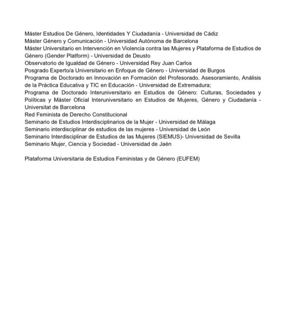 Comunicado de la Plataforma Universitaria de Estudios Feministas y de Género (EUFEM) sobre la destitución inmediata y definitiva de Luis #Rubiales como presidente de la Real
 Federación Española de Fútbol (<a href="/rfef/">RFEF</a>)