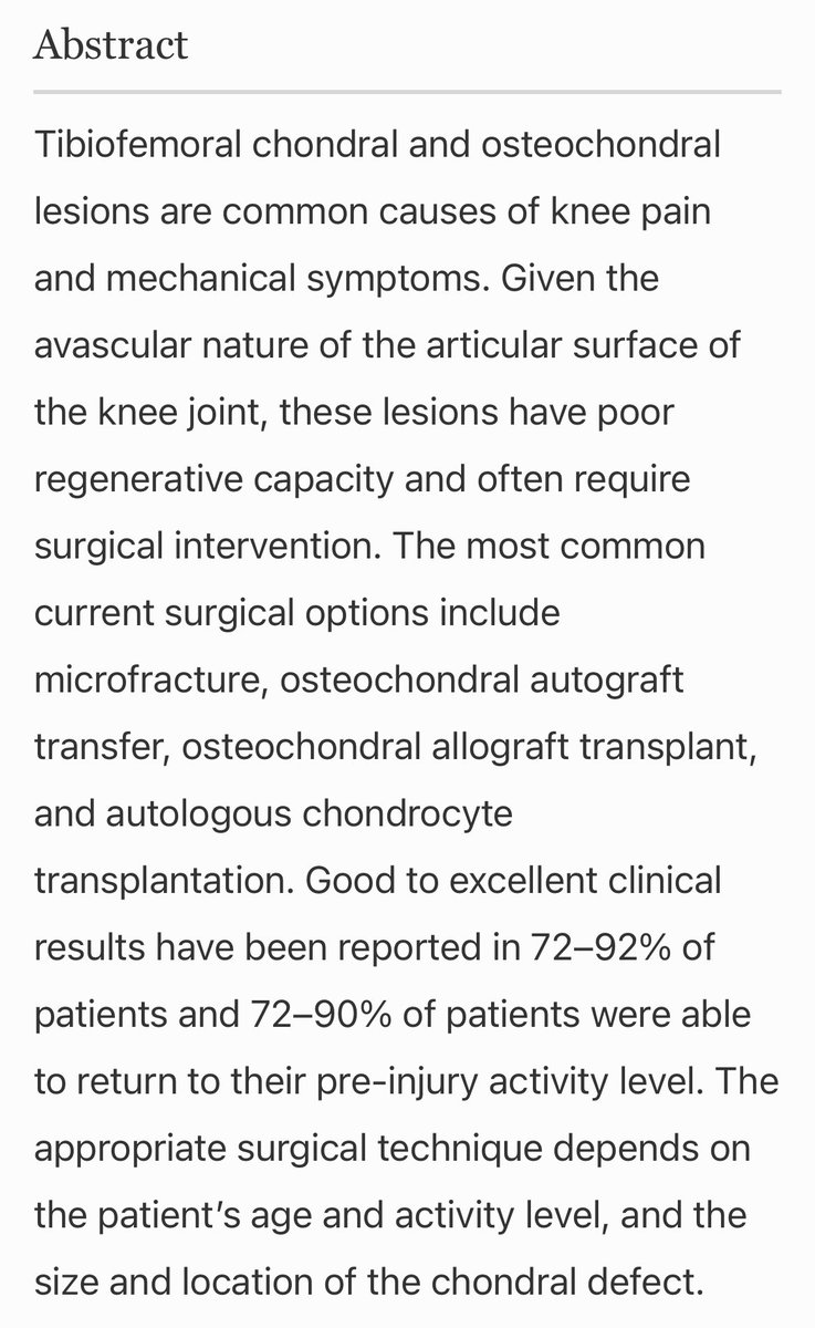 Thankful for the guidance and mentorship I received writing my first book chapter on Tibiofemoral Focal Chondral Lesions and Osteochondral Lesions!

<a href="/DrKrych/">Dr. Aaron J. Krych</a> <a href="/MichaelStuartMD/">Michael J. Stuart</a> <a href="/sarisnl/">Daniël Saris</a> @mayoclinicsport 

link.springer.com/referenceworke…