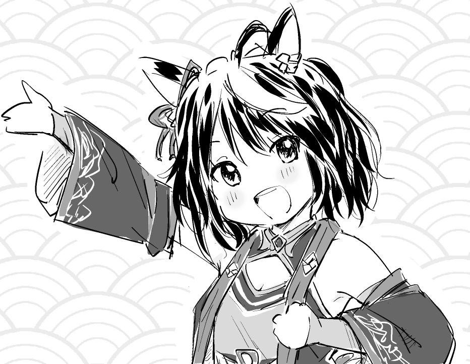 ガチャで出てきた記念にザックリ描いてみた……けれど勝負服の細部はよくわからないのでふわっと適当に。(すいません)
薄目で見ればキタちゃんに見え…ないこともない?
