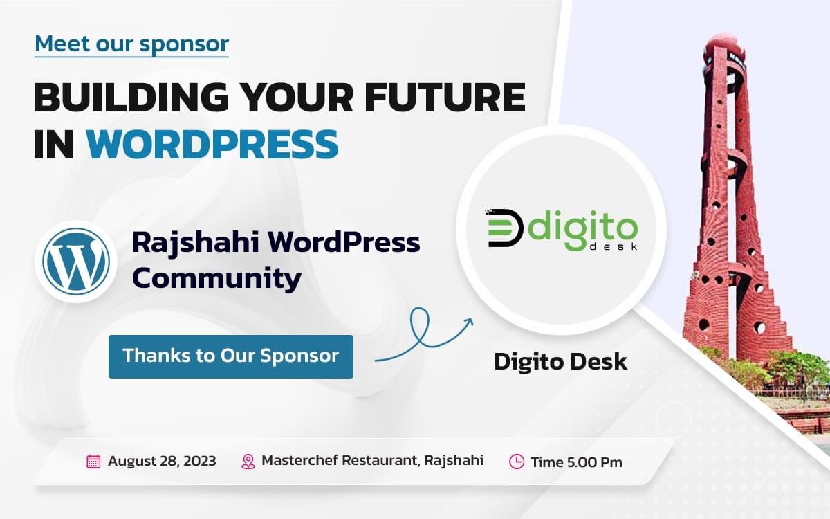miristhebrand's tweet image. Happy to be a part of this WordPress event as a Sponsor company owner.
#DigitoDesk #wprajshahi