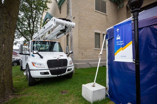 Stop by our #EVolveNY booth outside the Center of Progress at the <a href="/NYSFair/">New York State Fair</a> to see an all-electric utility bucket truck that will be getting placed in service soon at one of our switchyards. 

#electrictruck #emobility #EV