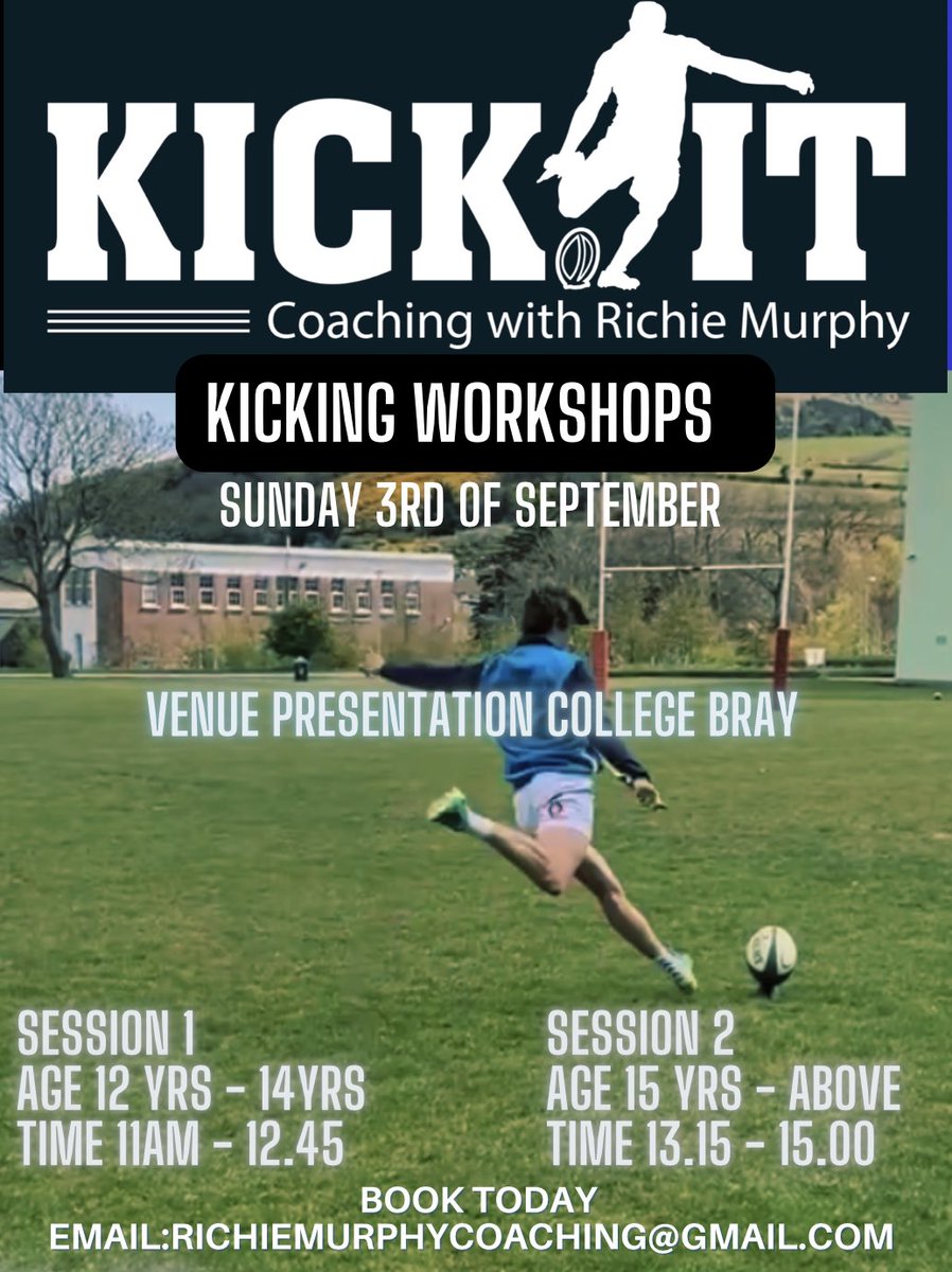Richie Murphy (@richiemurphy100) on Twitter photo Kick It Is Back
Sunday 3rd September
Places still available
To Book Email
richiemurphycoaching@gmail.com Kick It Is Back
Sunday 3rd September
Places still available
To Book Email
richiemurphycoaching@gmail.com