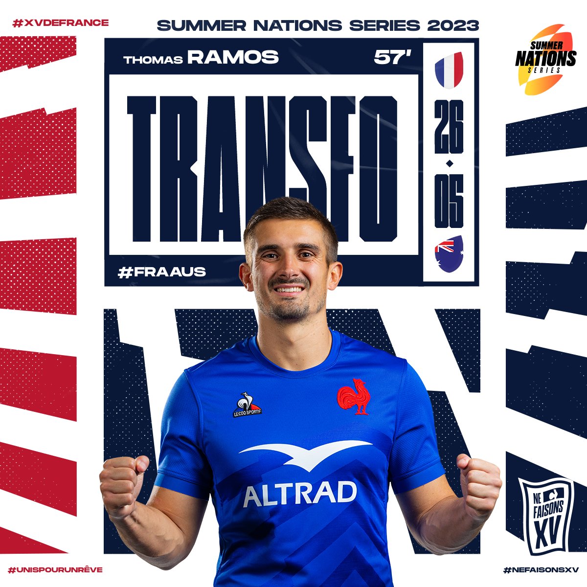 🇫🇷🇦🇺 Thomas Ramos ajoute deux points !
#FRAAUS #UnisPourUnRêve #NeFaisonsXV #XVdeFrance