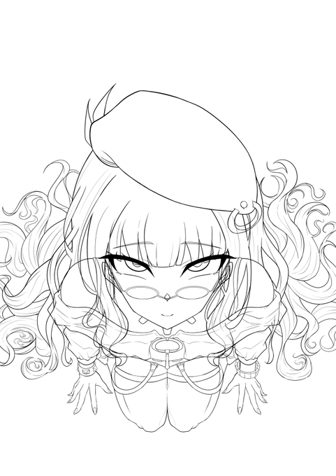 神の線画できた 