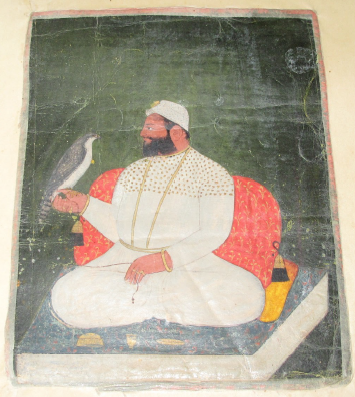 jvalaaa's tweet photo. A painting of Guru Hargobind located with the Kartarpur Bir of Adi Granth https://t.co/ty6QhuqVpx