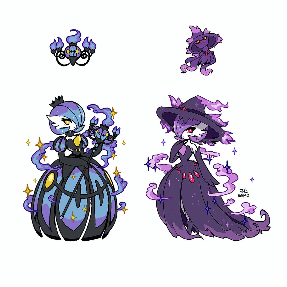 gardevoir alternate color shiny pokemon pokemon (creature) dress hat purple fire fire  illustration images