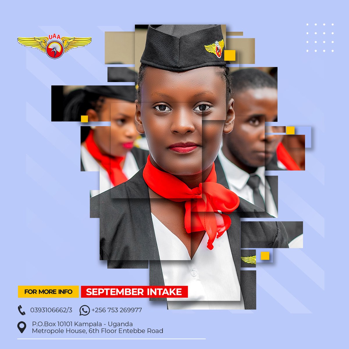 ugaviationsch's tweet photo. Airline Cabin Crew(IATA) is one of our prestigious courses that can lead one to a satisfying career in the skies. Contact us for the September Intake.
Whatsapp us at +256 753 269977
#UAASeptemberIntake https://t.co/Zqw0RuYv8L