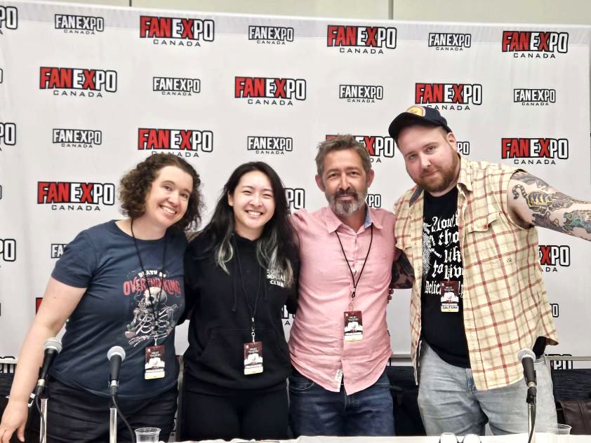HWAOntario's tweet image. Here's a fabulous photo from #HWAOntario's SUNDAY panel, IT'S ALIVE! THE EVER-EVOLVING WORLD OF HORROR, @FANEXPOCANADA, with @JessicaPeter1, @AiJiang_, @TimMcGregor1, and @AFSulli. Thanks to @davidjthirteen for the image! #FanExpoCanada2023