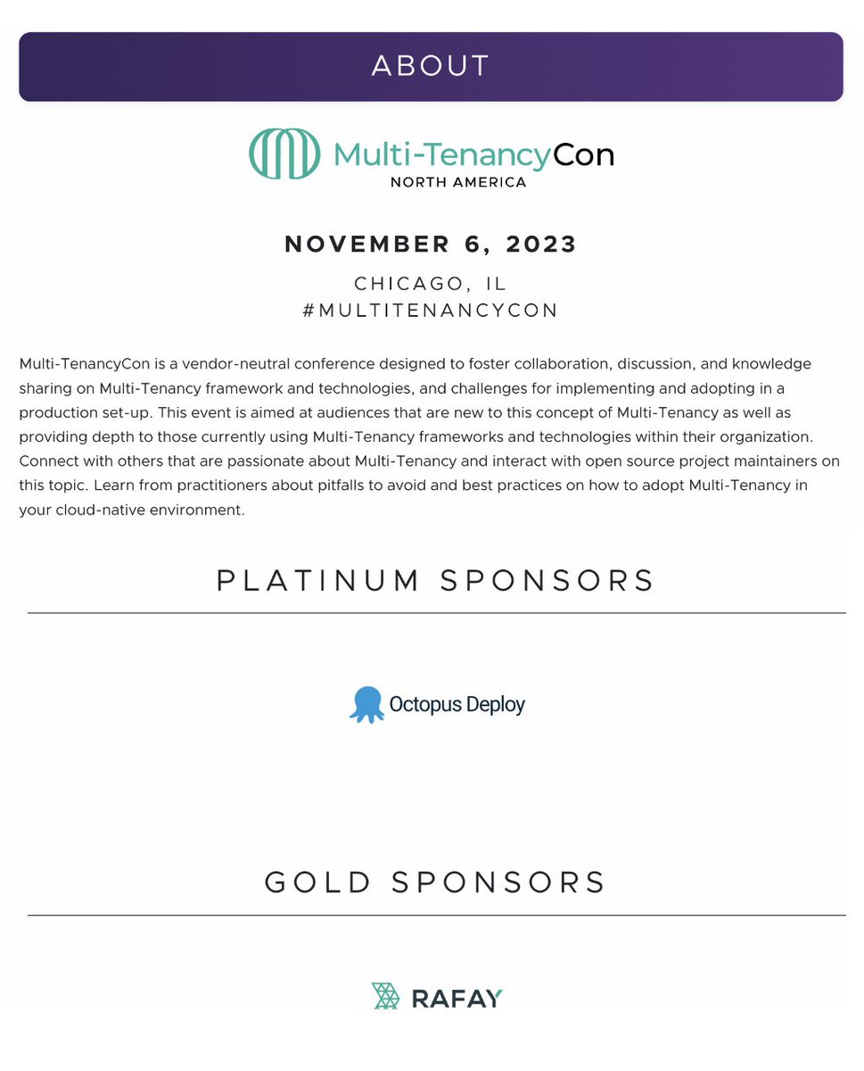 cloudnativeboy's tweet image. Thanks for the early sponsors and everyone&apos;s support so far for the very first #multitenancyCon, If you are thinking about supporting/sponsoring this conf, DM Open. Thank you for sending us such wonderful CfPs from across the ecosystem, 

Details here: events.linuxfoundation.org/kubecon-cloudn…