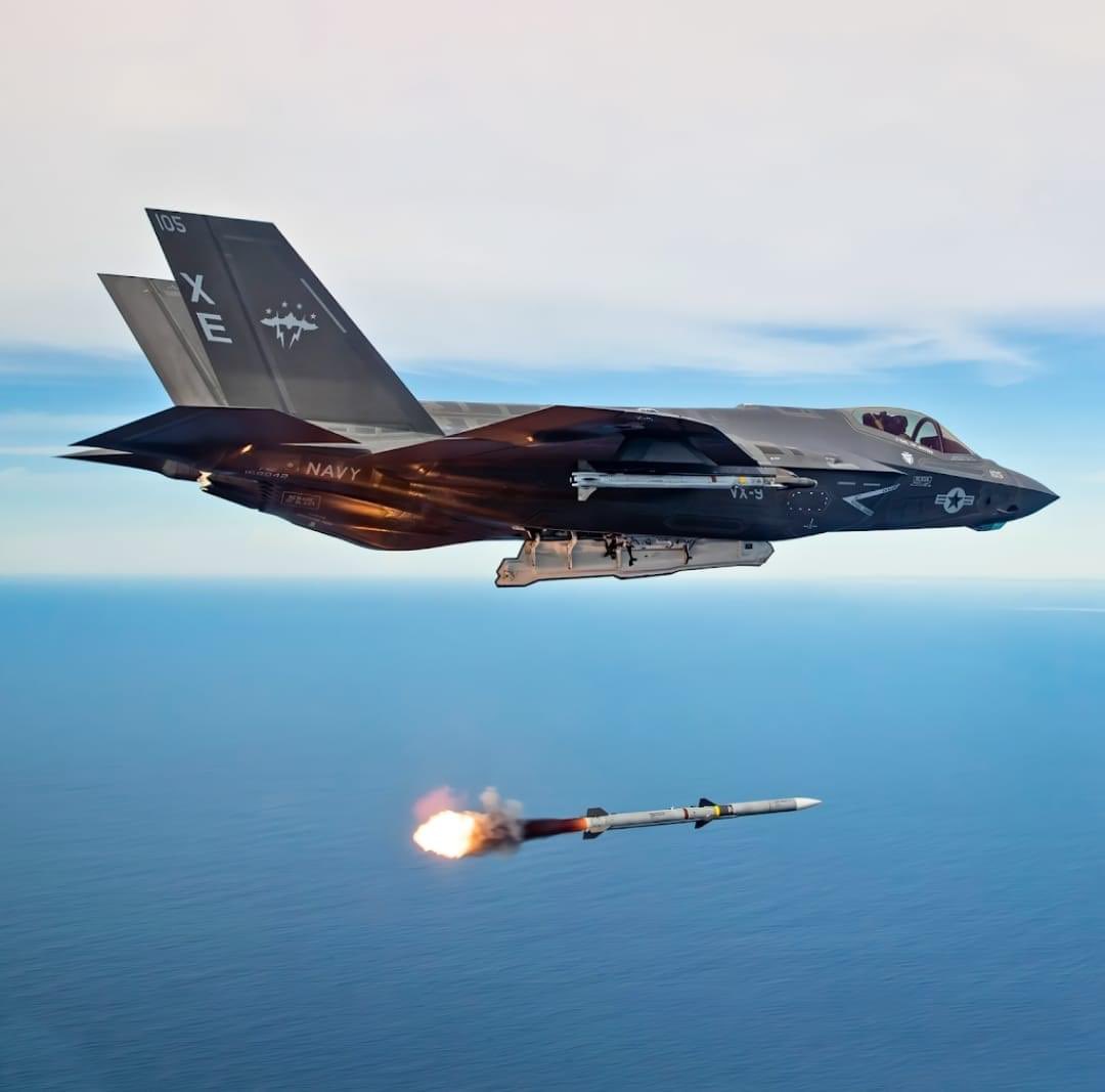 CcibChris's tweet image. F35 and missile release.
   credit Military Aircraft