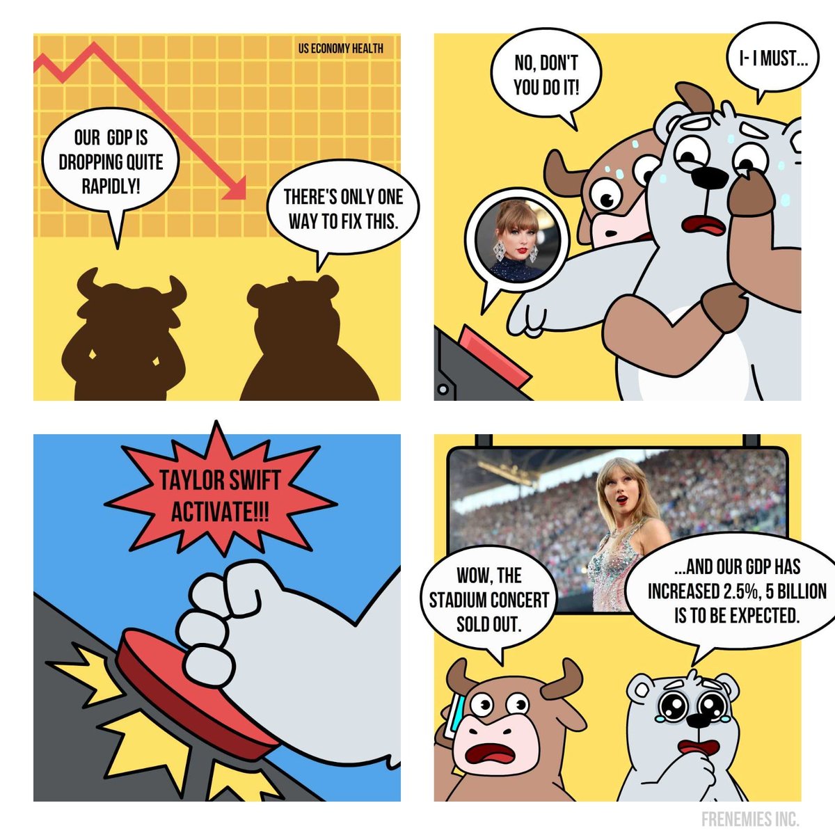 Economic downturn? Not if #TaylorSwift can help it.

#Finance
#BusinessNews
#comics