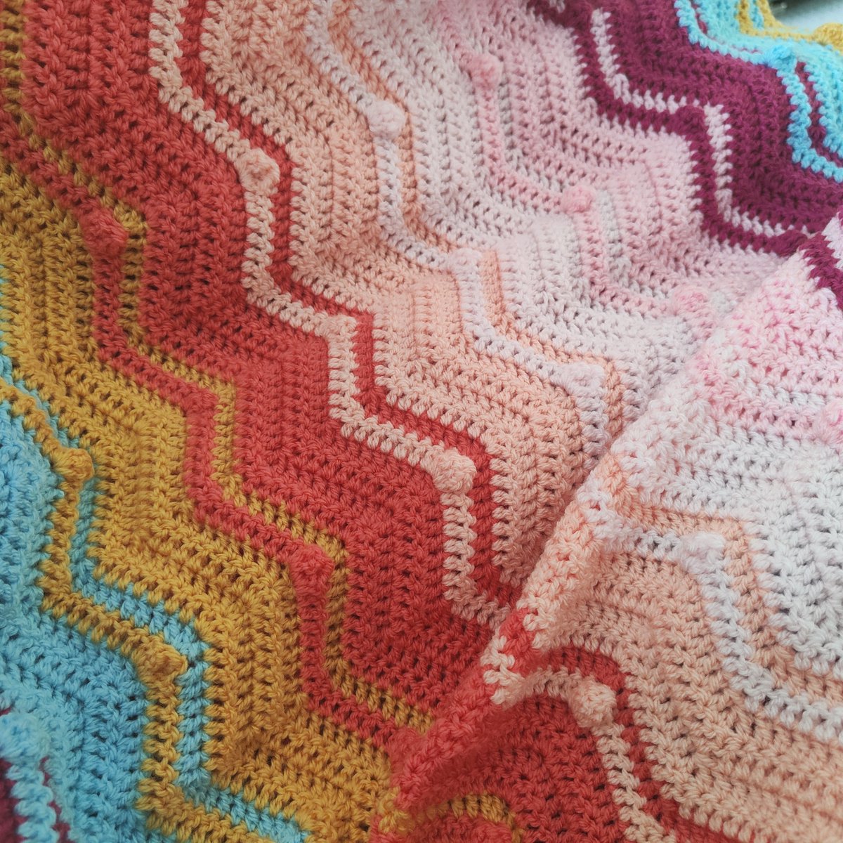 AndreaDean8's tweet photo. @StylecraftYarn My friend is expecting twin girls in October. I've just started making two blankets. Shrimp is a strange name for this pretty shade of orange. https://t.co/owuIHiYbQL