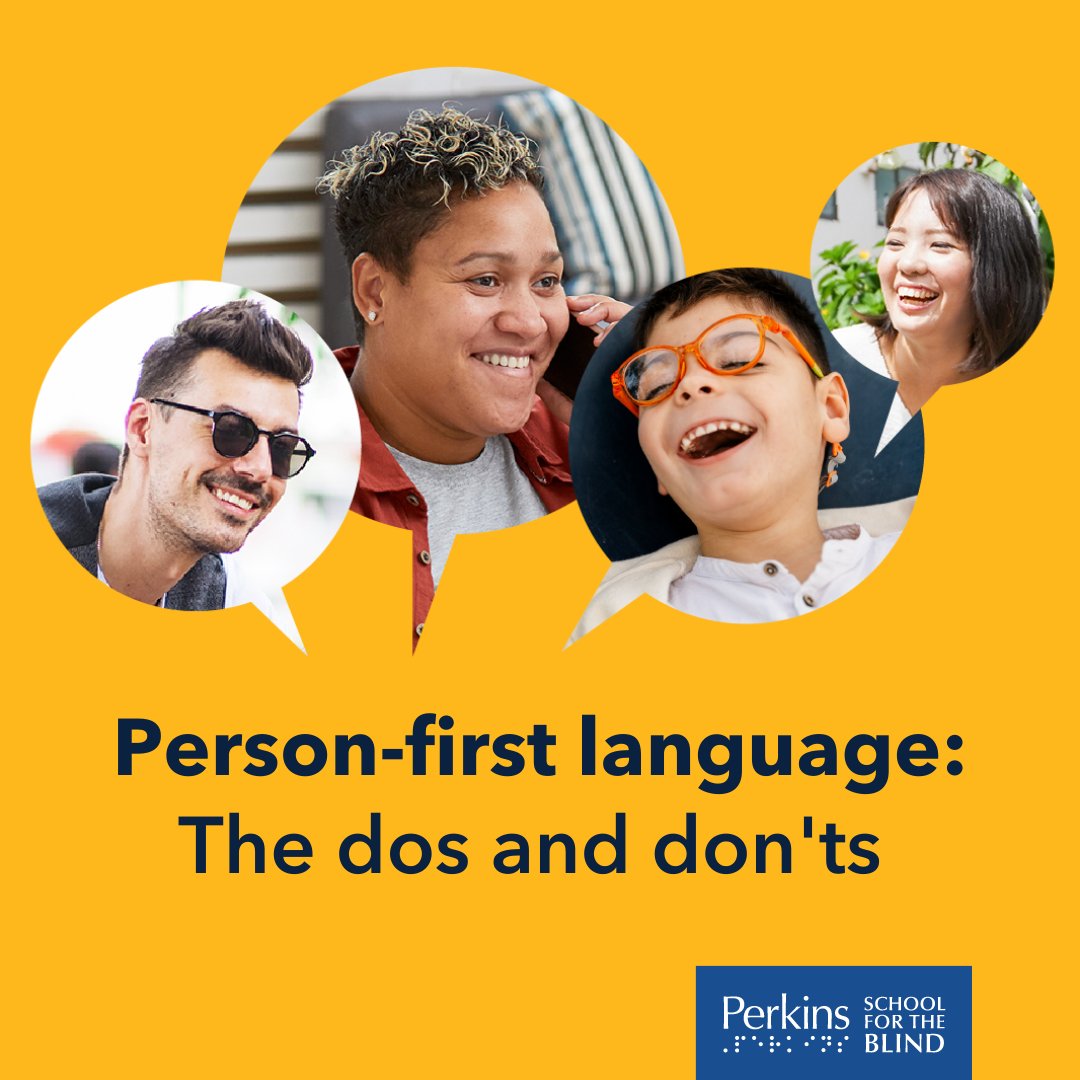 PerkinsVision's tweet image. Ever wondered what is #PersonFirstLanguage and when do I use it? Not to worry, we have the answers! Remember: it’s all about preference and being respectful to others. Want to learn more? Visit: bit.ly/3qvFFsP