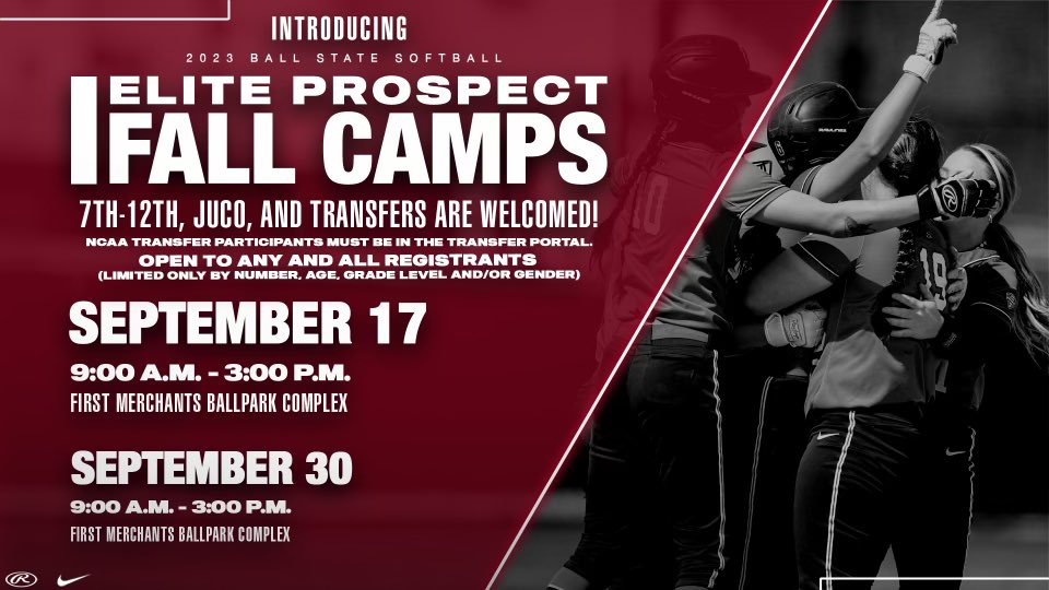 🚨 CAMP ALERT 🚨 

We’ve set dates for our Elite Prospect Fall Camps

More info: BallStateSports.com/SoftballCamps

#ChirpChirp x #WeFly