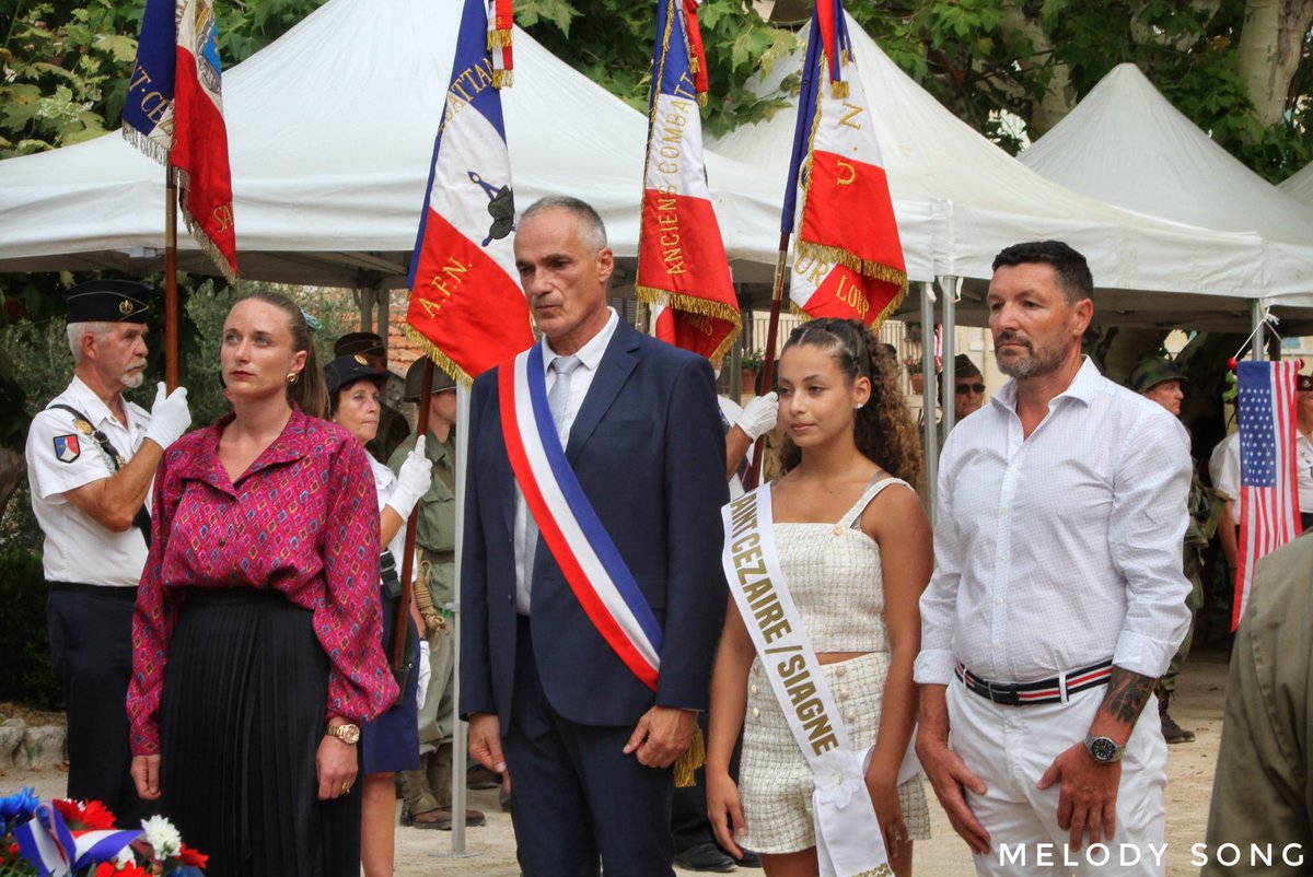 Lionel_Tivoli's tweet photo. Ma suppléante @IndianaPoret m’a représenté lors de la cérémonie du #79e anniversaire de la #libération de #Saint-Cézaire-sur-Siagne.

Aux côtés de M. le Maire de Saint-Cézaire-sur-Siagne, M.Christian 
#ZEDET et des élus du Conseil Municipal, de nombreuses personnalités étaient présentes; 
M. Jean-Claude #GENEY, #Sous-Préfet de de Grasse, 
Le Chief Warrant Officer M. Jerry #ARRIOLA de l’ambassade des #Etats-Unis,
Le Colonel M. Andrew #ABBOTT de l’ambassade du #Canada,
Le Colonel M. Jean-Pierre #FRANCHI, conseiller de la communauté d'agglomération du pays de Grasse, conseiller municipal, délégué aux anciens combattants pour son invitation, 
Ainsi que bien d’autres personnalités issues du groupe de gendarmerie des Alpes-Maritimes, ainsi que des représentants des différentes associations entretenant le souvenir. 

Après le traditionnel défilé de véhicules militaires; cette cérémonie de  commémoration fut l’occasion de nous rappeler que face aux tyrans et aux génocidaires, nous ne céderons pas notre sol national justement en souvenir respectueux de ces soldats venus de pays alliés et ayant quitté leur patrie pour défendre notre chère patrie et la liberté.