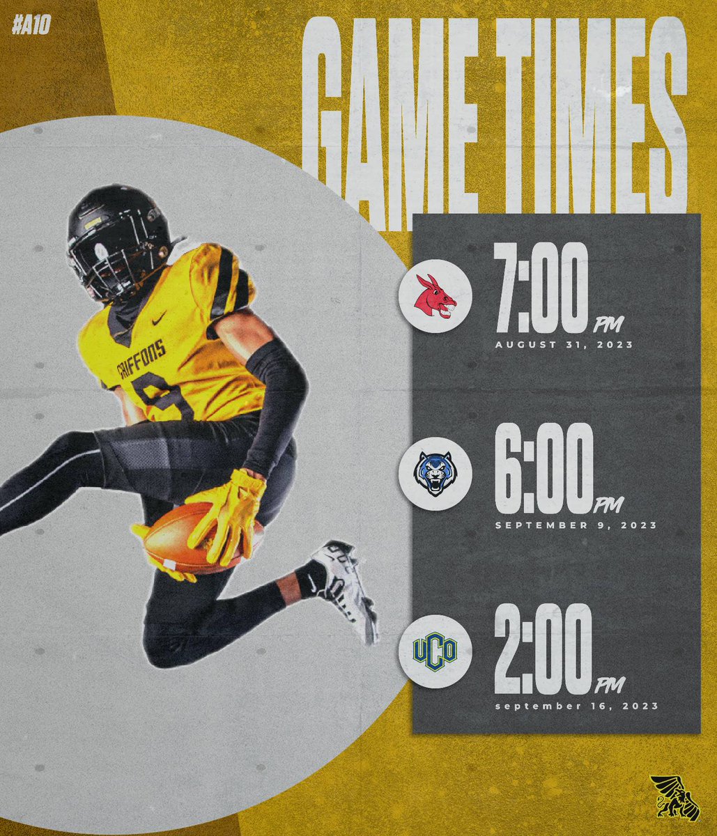 IT'S OFFICIALLY GAME WEEK‼️ 
First game of the season is @ HOME‼️ 
Come out and see these guys fly around
We hope to see everyone there this Thursday🦅🦁
#A10Mentality #StayGold
