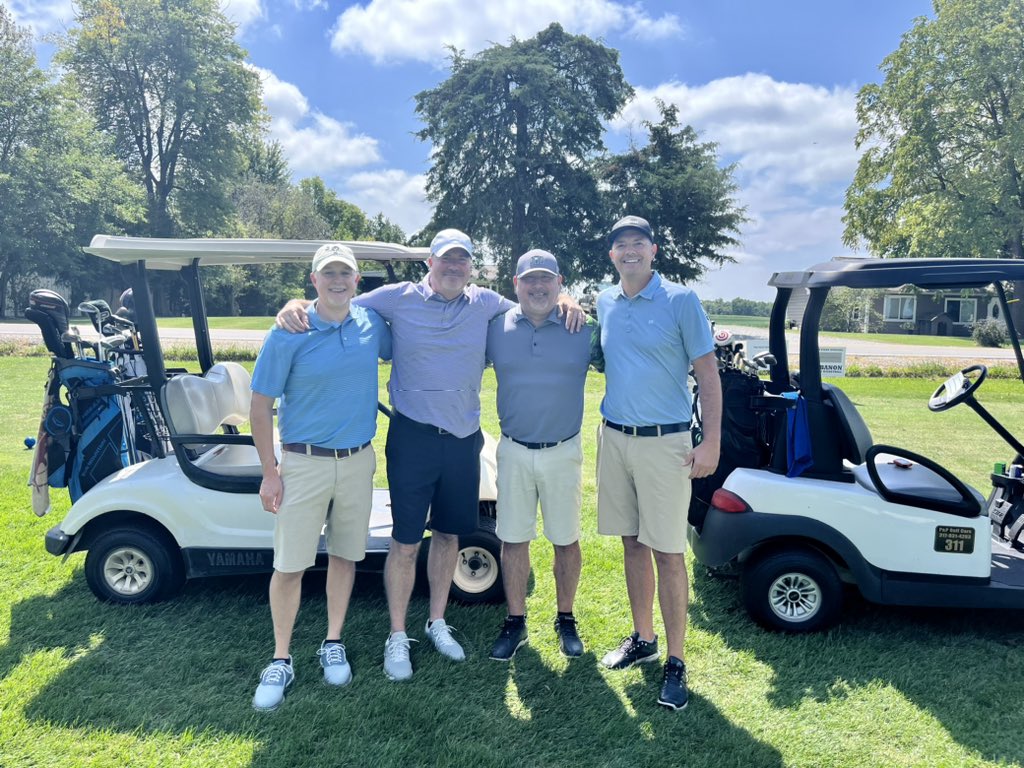 PhylFerrell's tweet photo. And the golf tourney is underway, what a beautiful day! The first team is off 9, and that’s Neil Taylor for donating back your winnings! @TigerBoysBBall @lebanontigers #LCSCStory https://t.co/kxjJQ3QwvH
