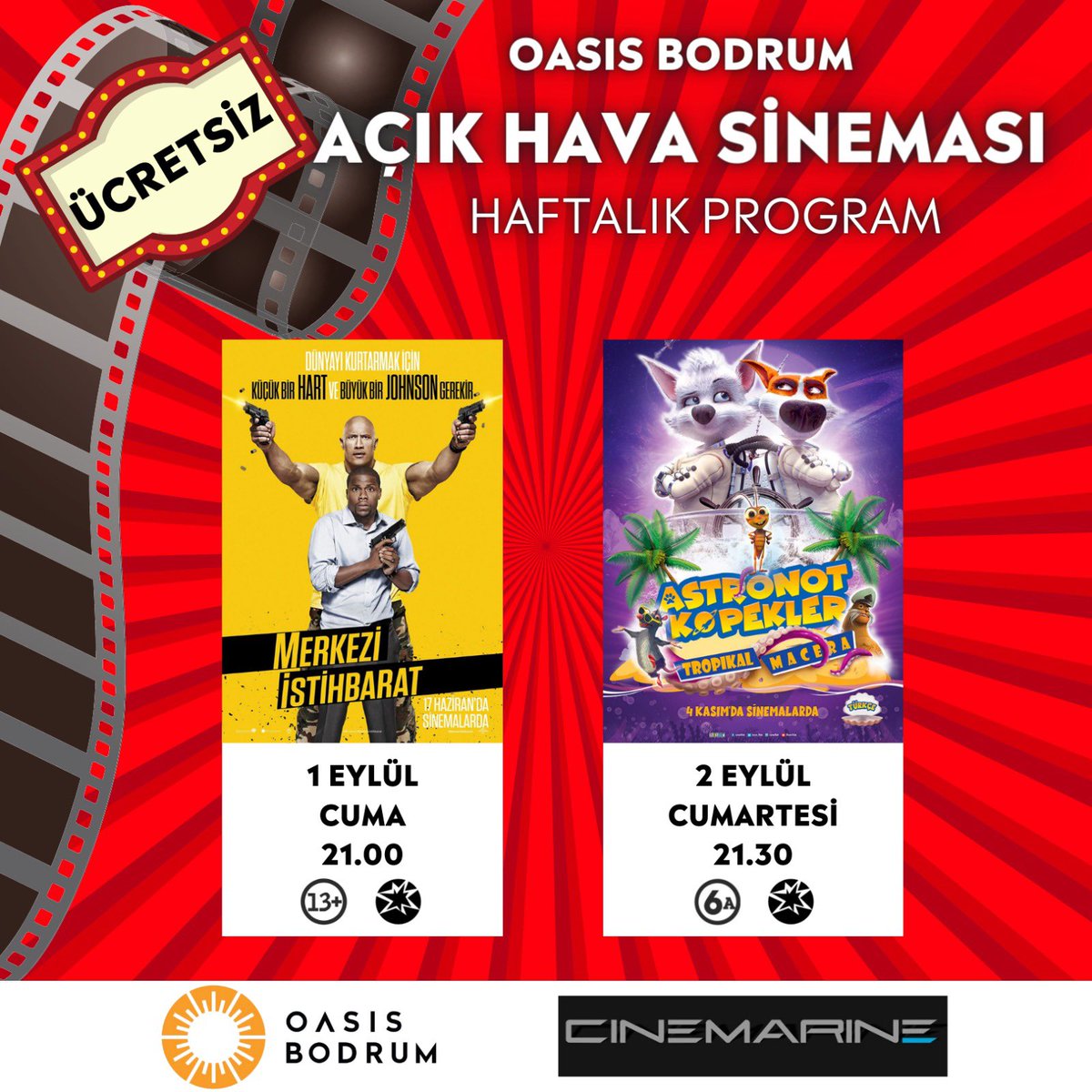 oasisbodrum's tweet photo. Oasis Bodrum Açık Hava Sinemasında bu hafta! Herkesi bekliyoruz 🌸

📣Katılım ücretsizdir.
📍Oasis Meydan

#oasisbodrum #cinemarine #açıkhavasineması https://t.co/V0tlBSkfFH