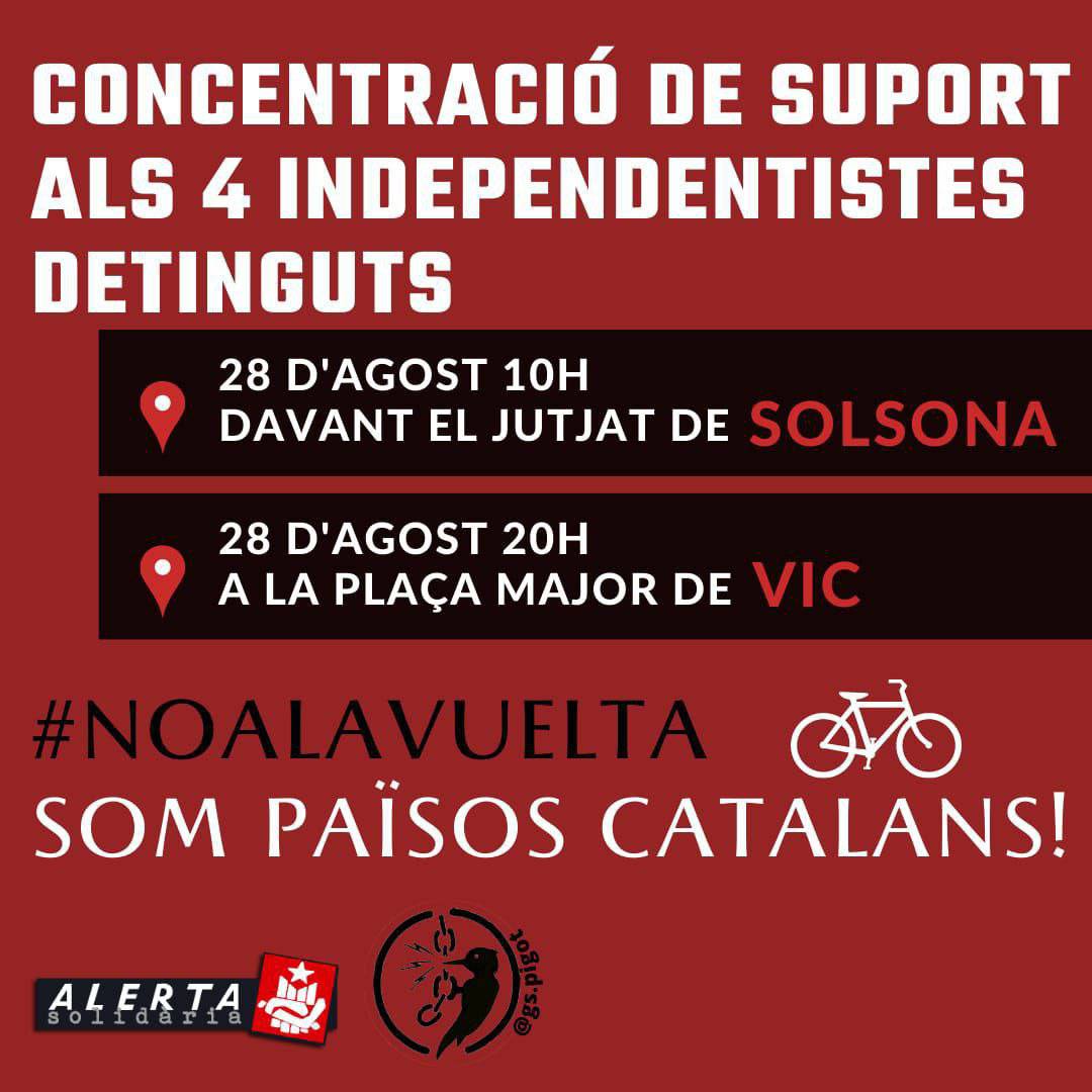 Tot el suport a les companyes detingudes! Ens veiem als carrers!